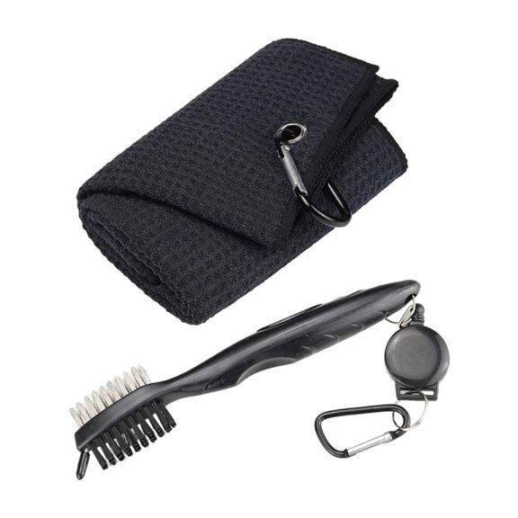 Professional Golf Towel And Double Sided Cleaning Tool Set Golf Club Scrubber