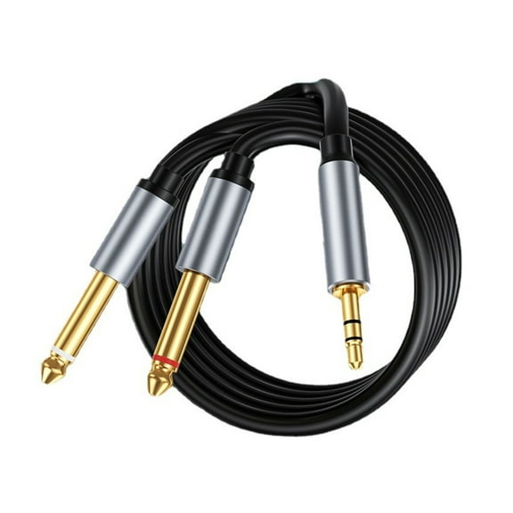 Professional Grade 6.5mm to 3.5mm Splitter Cable - Bi-Directional Y Audio Cord for Guitar, Keyboard, PA System