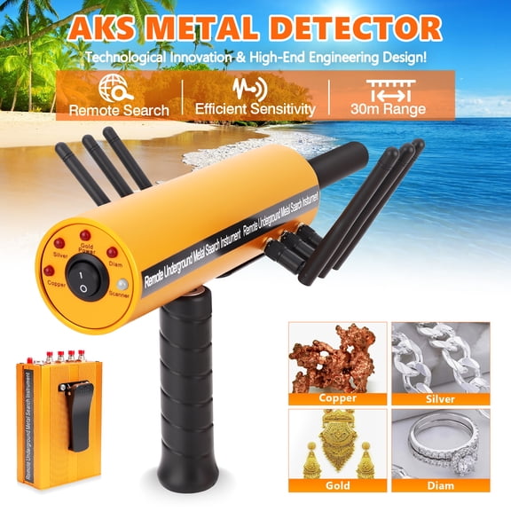"Professional-Grade AKS Heavy-Duty Metal Detector - 6-Antenna System, 30m Depth/1200m Range, Microcomputer Control & Pinpointer for Treasure/Coin/Gold Prospecting"