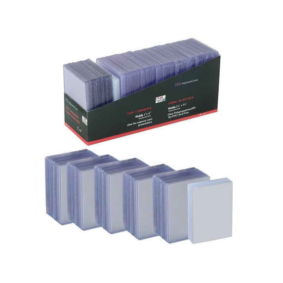 Professional Grade Combo Pack, 125 Top Loaders + 125 Trading Card Soft Sleeves