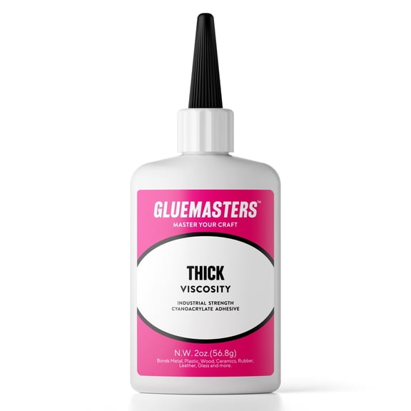Professional Grade Cyanoacrylate "Super Glue" by Glue Masters - 2 oz - Thick Viscosity, Clear