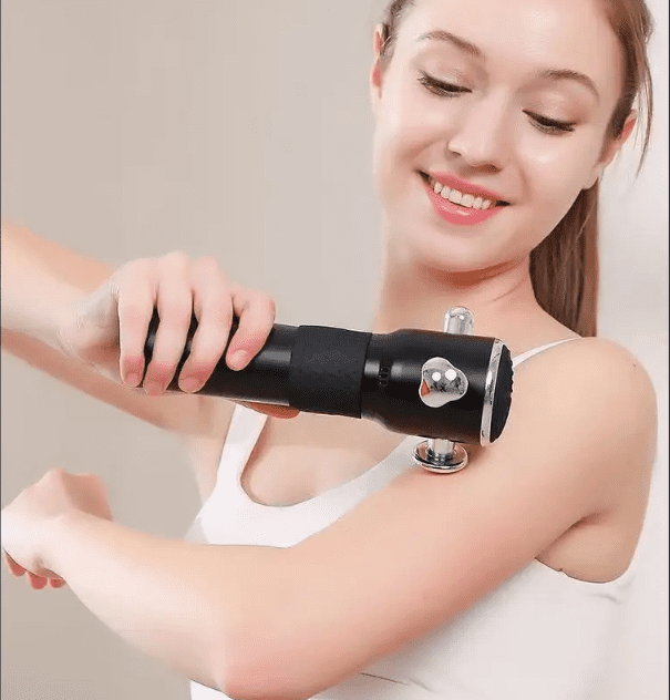 Professional Grade Deep Tissue Massage Gun - 3 Speed Percussion Therapy Device with 4 Interchangeable Heads, Type-C Charging, for Muscle Recovery & Pain Relief