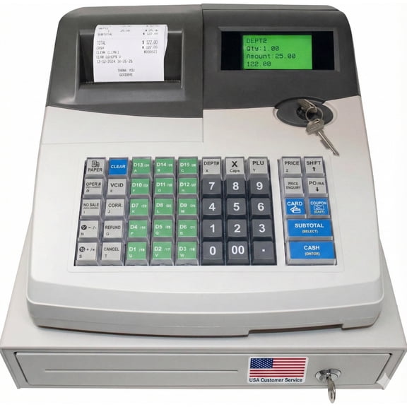 Professional Grade Electronic POS Cash Register Model XR-500 Pro with Built-In Thermal Printer, Steel Cash Drawer (4 Bill / 5 Coin), and Multi-User Management System