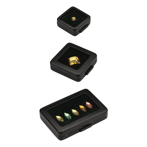 Professional Grade Gemstones Display Box with Double Access Foam Layers and Clear Viewing Window for Appraisers