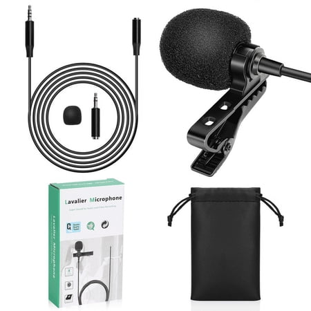 Professional Grade Lavalier Lapel Microphone for Axon 20 4G (Requires Aux Adapter) Compatible with iPhone Phone or Camera Vlogging ASMR Recording Video Tiny Shirt Microphone with Clip On