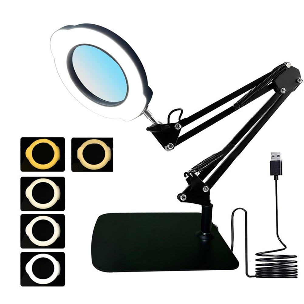 Professional Grade Led Magnifying Lamp Offering Flexible Lighting Modes Black A Fangkenuo