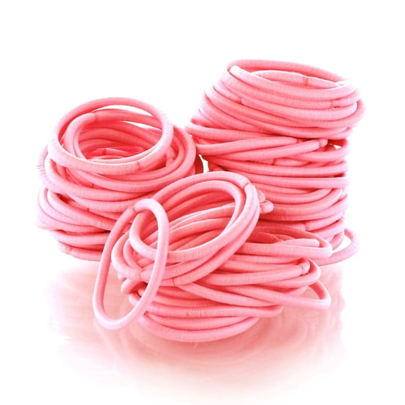 Professional Grade No Metal Hair Ties, 20 Pack Elastic Ponytail Holders, 2.2 Inch Stretchy Band for Thick Hair, Man Bun, Sports, Ouchless & Non-Damaging - Pink