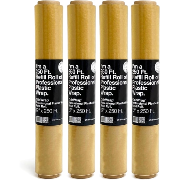 Professional Grade Plastic Wrap 12" x 250' 4 Pack BPA Free Kosher Certified