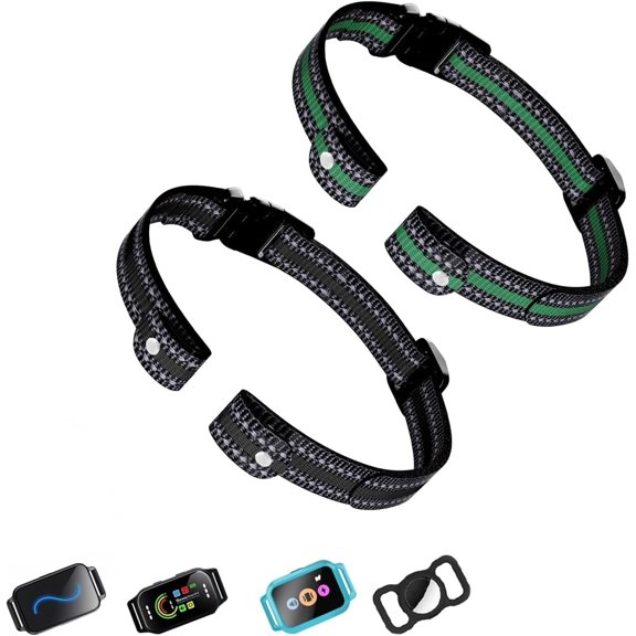 Professional-Grade Replacement Strap for Electronic Dog Collars - Adjustable Shock/Bark Training Collar Band with Secure Buckle, Compatible with Most E-Collar Systems (Purple & Green)