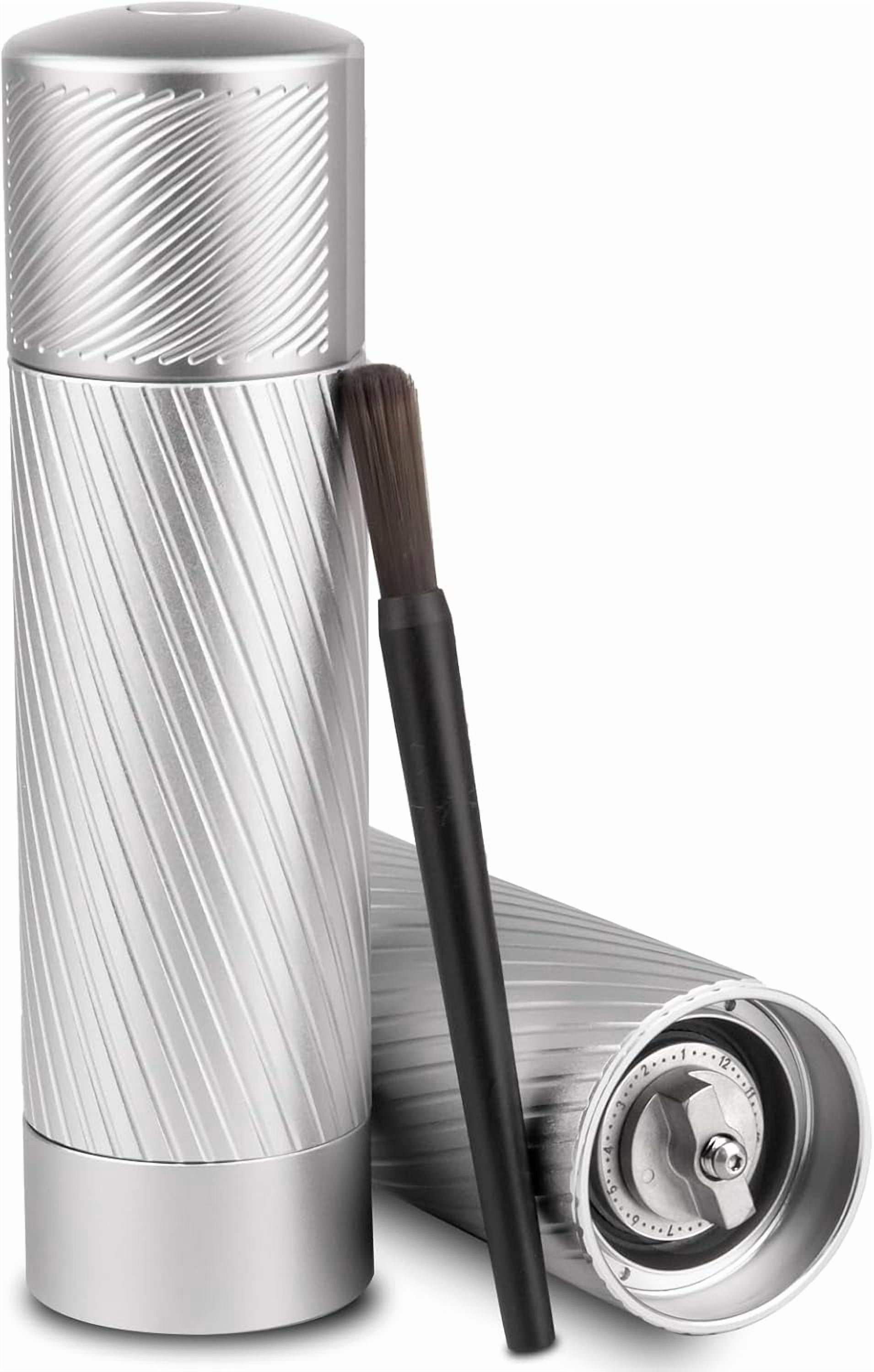 Professional Grade Salt Mill, Heavy Duty Refillable Aluminum Manual Salt Mill with Adjustable Coarseness and Ceramic Blade