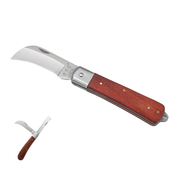 Professional Grafting Tool, Foldable Alloy Steel Fruit Tree Budding Cutter, Precision Curved Blade for Gardening and Nursery