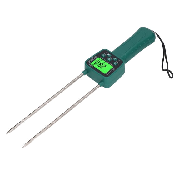 Professional Grain Moisture Tester with Voice Broadcast and Backlit LCD Display High Precision Handheld Hay Moisture Meter for Wheat Corn Soybean Barley and 14 Crops 17.7 in / 45 cm Length