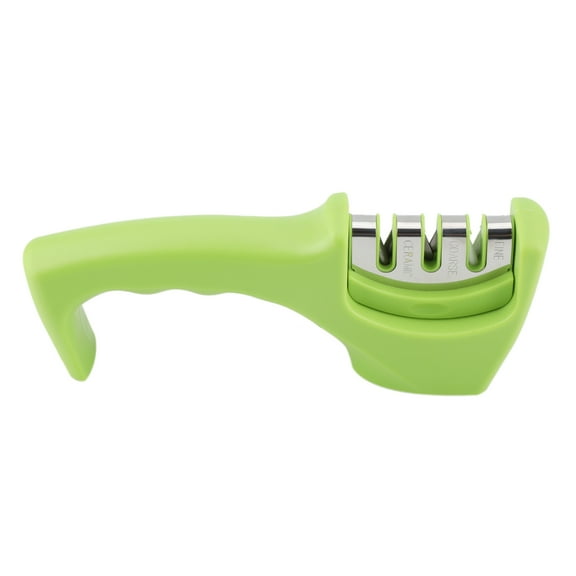 Professional Green Manual Tool for Razor-Sharp Cutlery 3-Step Kitchen Knife Sharpener