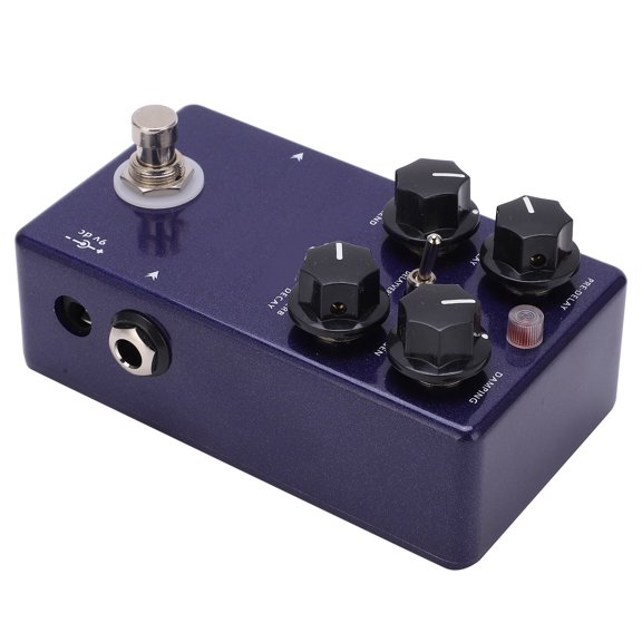 Professional Guitar Effect Pedal Sky Reverb Delay 2 in 1 Adjustable Digital Instrument Accessory for Electric Guitar Bass, Deep Blue Heavy Duty Metal Shell, Compact Space Saving Layout Design