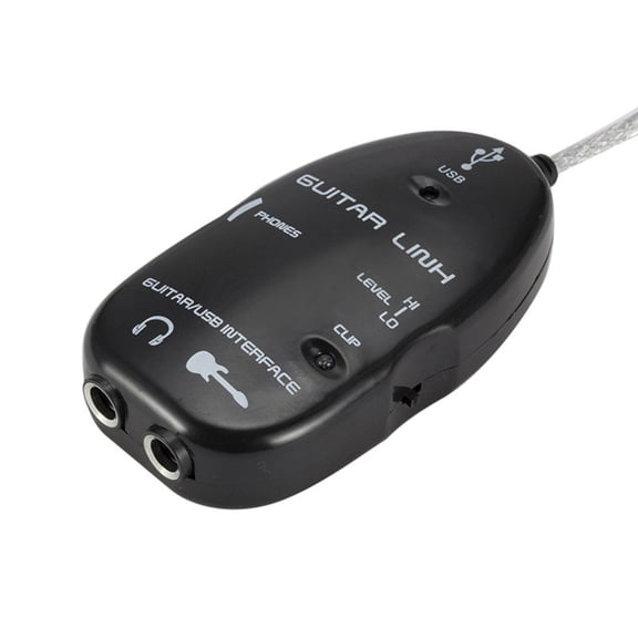 Professional Guitar to USB Interface Link Cable Audio Adapter Recording Connector for Studio PC and Mac, 24.00 inches / 60.96 cm Black Instrument Cable Hookup