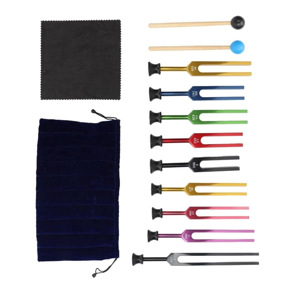 Professional Guitar Violin Tuner Tuning Fork Set with Hammer Musical Instrument Resonance