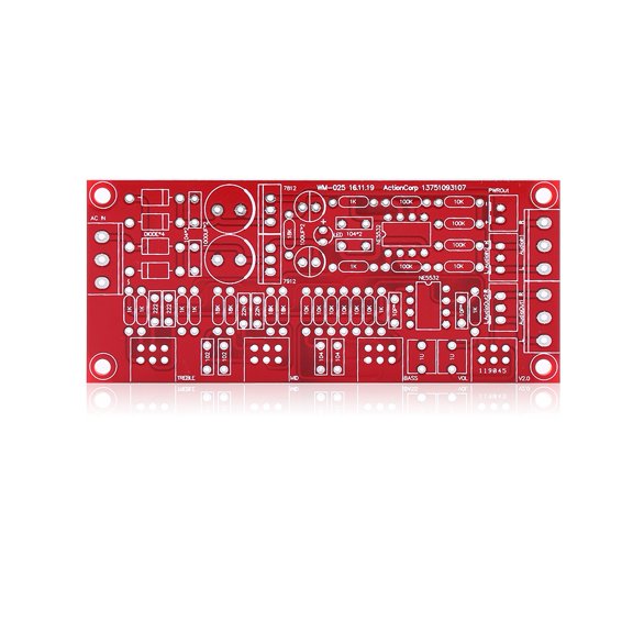 Professional HIFI Preamp NE5532 Pre-amplifier Tone Board Kit AC 12V High-Fidelity Audio Preamplifier Volume Tone Control DIY Component Set for Home Theater Amplifiers (3.9x1.7 inches / 10x43.5 mm)