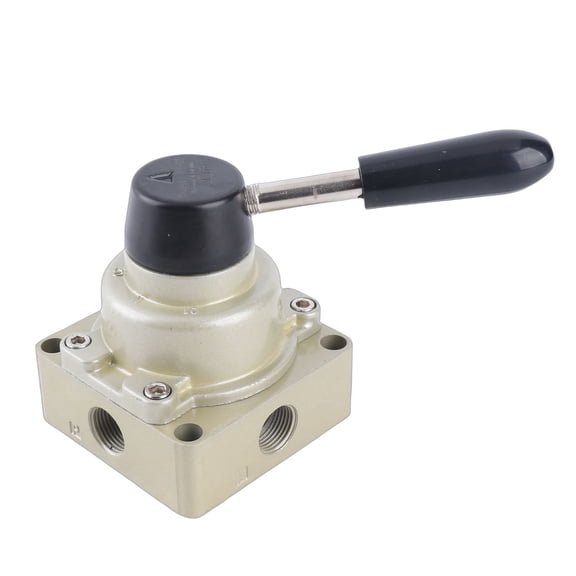 Professional HV-03 G3/8 Thread Pneumatic Rotary Hand Lever Valve, 3 Position 4 Way Air Flow Control Hand Pneumatic Valve (2.87 x 2.87 in / 7.3 x 7.3 cm)