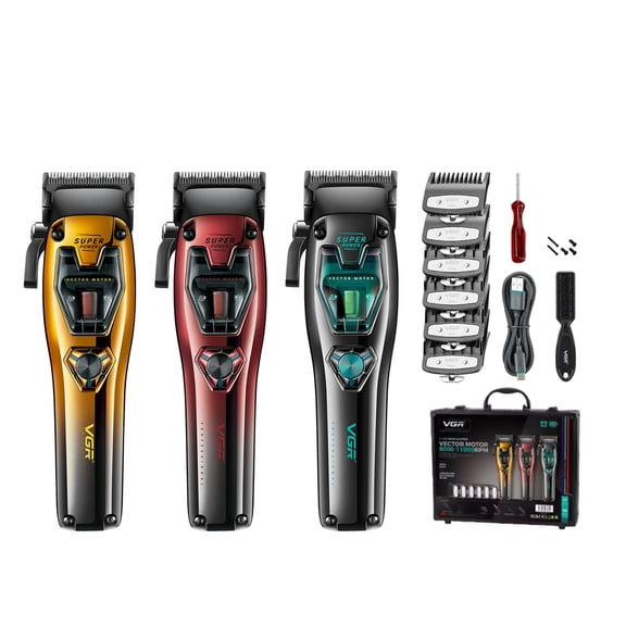 Professional Hair Clipper Kit,TTOOGO Cordless Hair Trimmer with Vector Motor 8000-11000RPM, 2500mAh Battery, LED Display, DLC Ceramic Blade, Adjustable Taper Lever for Home Grooming