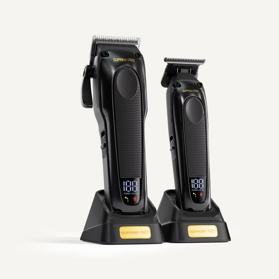 Professional Hair Clipper for Men, Barber Hair Clipper Set, Professional Cordless Hair Clipper with Zero Gap Hair Trimmer Combo with LED Display,9 Premium Guards kit for MenBlack