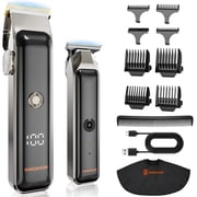 Professional Hair Clippers for Men Cordless Hair Clipper Trimmer with LED Display - Mens Clippers and Grooming Set, Barber Clippers Set