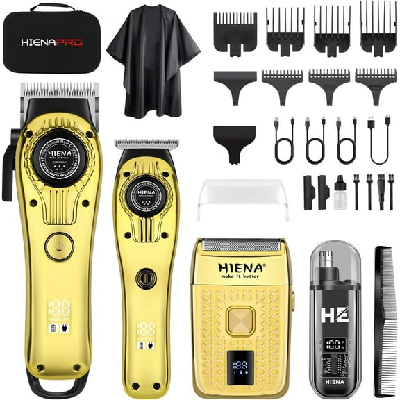 Professional Hair Clipper Set for Men, Rechargeable Barber Clippers Set and Trimmer Kit, Foil Shaver & Men's Facial Grooming Tool, Electric Nose Hair and Beard Trimmer Set