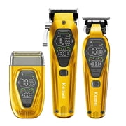 Professional Hair Clipper Set   TTOOGO Cordless Electric Hair Trimmer Kit with LCD Display, Adjustable Blades, Multi-Speed 7000 9000RPM, Powder Metallurgy Blade, USB Rechargeable
