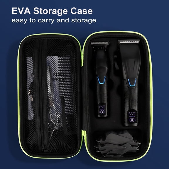 Professional Hair Clipper and Trimmer Set, Barber Clippers Set for Men Professional Kit, Beard Trimmer Haircut Kit, Cordless Clippers for Hair Cutting, Black