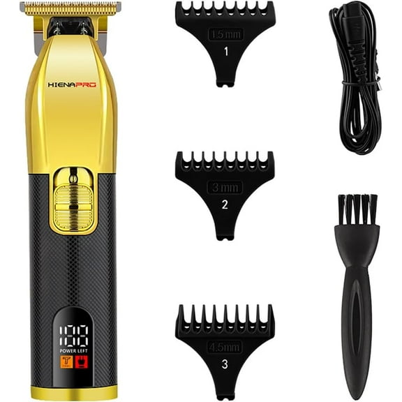 Professional Hair Clipper for Men,Cordless T-Blade Hair Clipper Barber Trimmer, Zero-Gap Beard Trimmer with LED Display (Purple)