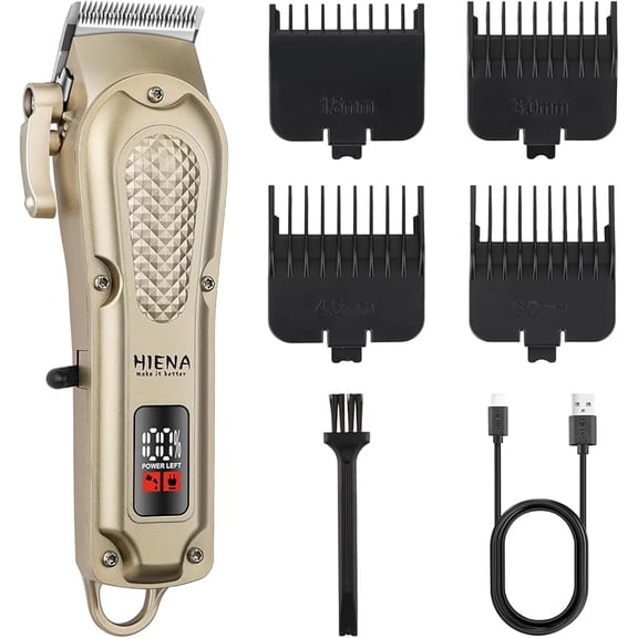 Professional Hair Clipper for Men, Electric Barber Clipper & Trimmer, Cordless Rechargeable Hair Cutting Clippers, Men's Hair Cutting Tools(Black)