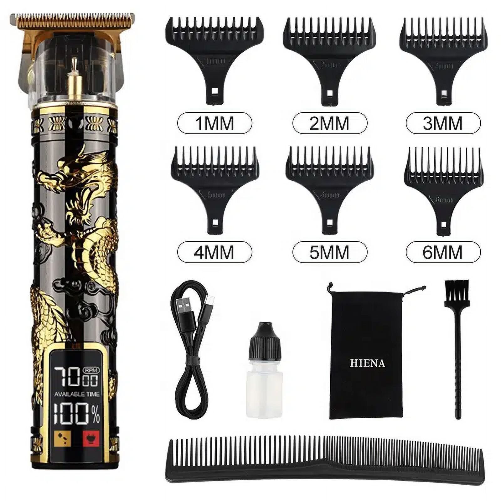 Hair Clippers for Men, Rechargeable cordless professional LCD display hair clipper men barber shop fade hair trimmer electric hair cutting machine