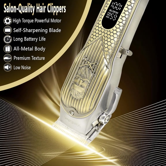 Professional Hair Clippers for Men With Extremely Heavy Duty Cutting Performance, Cordless Clippers for Hair Cutting, Quiet Hair Trimmer for Men and Kids, Mens Clippers and Trimmer, Barber Clippers