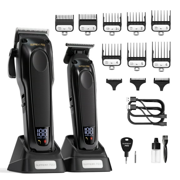 Professional Hair Clippers for Men - High Torque Brushless Motor & DLC Coated Detachable Blade - Cordless Hair Trimmer Set for Barbers with Charging Base - Premium Gift Hair Clipper Kit