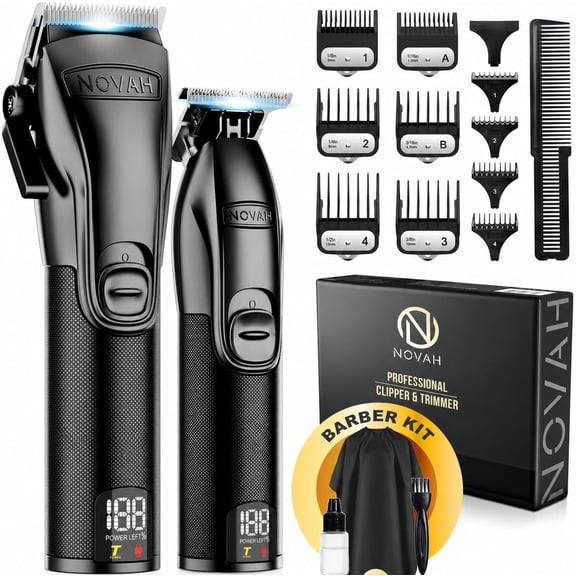 Professional Hair Clippers for Men Cordless Barber Clipper and Trimmer Set Haircut Kit Fade