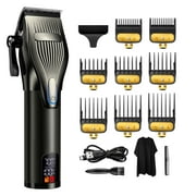 Professional Hair Clippers for Men, Cordless Barber Clippers with LCD Display , Electric Men’s Hair Grooming kit for Barbers Haircut Kit Fade