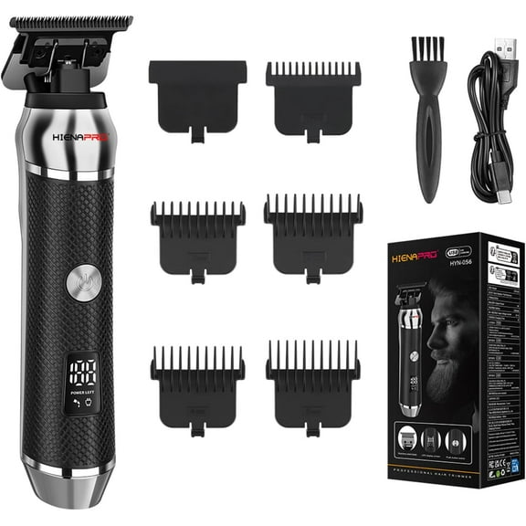 Professional Hair Clippers for Men, Cordless T-Blade Zero Gapped Barber Clippers, Mens Beard Trimmer with LED Display, Edgers, Fade Trimmer