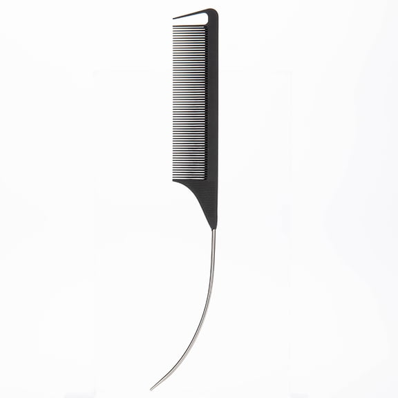 Professional Hair Comb Curved Pin Tail Combs For Easy Hair Styling Carbon Fiber And Steel Pin Combs