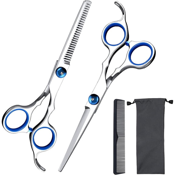 Professional Hair Cutting Scissors Set - Hair Cutting & Thinning/Texturizing Shears Set - 6.5 Overall Length - Razor Edge Barber Scissors for Men & Women - Premium Shears For Salon & Home Use