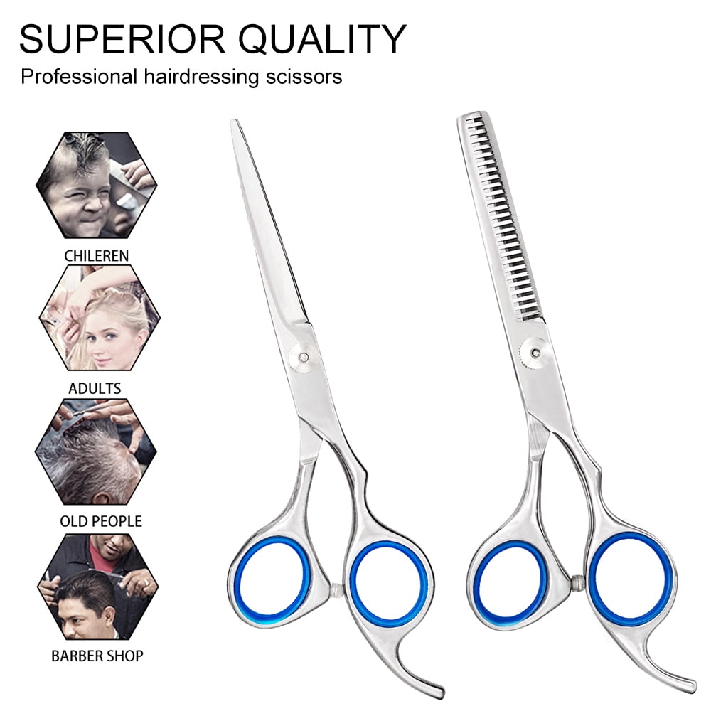 Professional Hair Cutting Scissors Set Hairdressing Scissors Kit, Hair Cutting Scissors, Thinning Shears, Hair Razor Comb, Clips, Shears Kit for Home, Salon, Barber