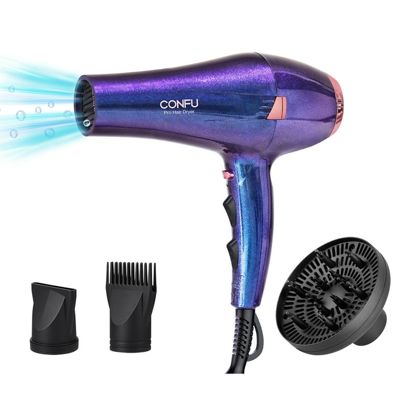 Professional Hair Dryer CONFU Ionic Blow Dryer ETL Certified with Diffuser and Concentrator