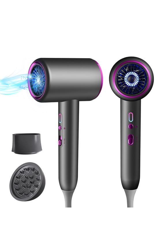 Professional Hair Dryer with Diffuser, 1875W Blow Dryer Ionic Hair Dryer for Women with Constant Temperature 2 Heat & 3 Speed Se