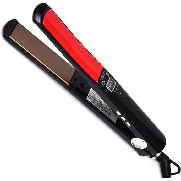 Professional Hair Straightener with 1.5-Inch Ceramic Plates, Digital Flat Iron with Adjustable High Heat (up to 480F) for Salon-Quality Results