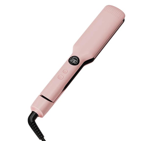 Professional Hair Straightener with Oil Coating Wide Plates–60W Fast Heating,Care for Frizzy,PTC Technology for Smooth Styling