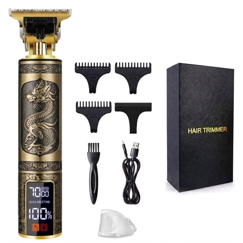 Obacre Professional T-Blade Trimmer for Men, Cordless Hair & Beard Clipper with Zero-Gap Precision Blade, LCD Display, USB-C Rechargeable Grooming Kit for Haircuts, Beard Lines and Barbershop Style