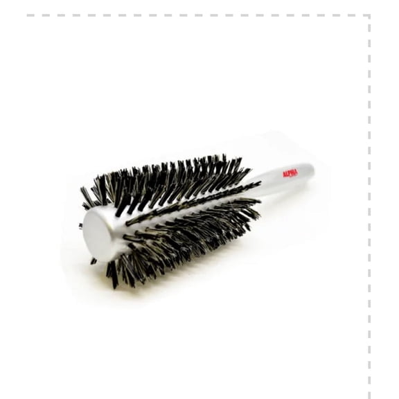 Professional Hairbrush Neutral Boar Bristle European Wood large (Silver)By Alpha New York