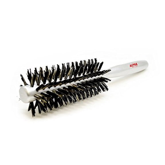 Professional Hairbrush Neutral Boar Bristle European Wood xs (Silver)By Alpha New York