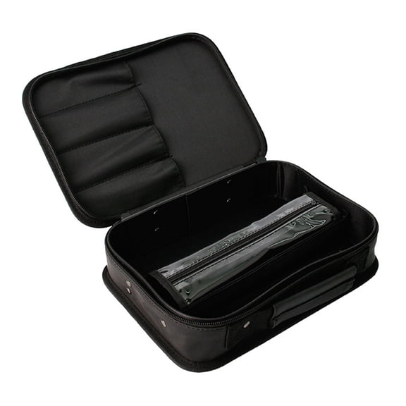 Professional Hairdressing Tool Storage Case Portable Hairdresser Toolbox Scissors Bag Travel Organizer Multi Compartment Cosmetic Pouch with Zipper Black Design