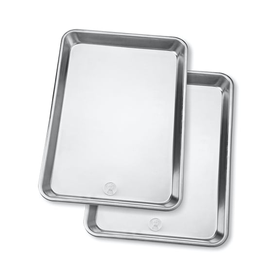 Professional Half Sheet Baking Pans - Aluminum Cookie Sheet Set of 2 - Rimmed Baking Sheet Set for Baking and Roasting - Durable, Oven-safe, Non-toxic, Easy to Clean, Commercial Quality - 18x13-inch