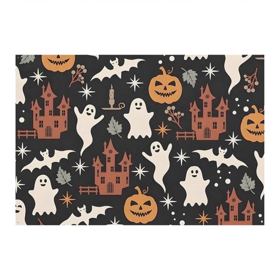 Professional Halloween Photo Backdrop 7x5ft - Retro Horror Artwork with Skeleton Spider and Skull