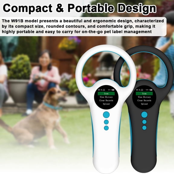 Professional Handheld Animal Chip Scanner 1.44inch TFT LCD Screen Pet Microchip Reader Support EMID FDX-B ISO11784/85 RFID Tag Scanner with 500 Data Storage and Buzzer for Poultry Livestock Breeding